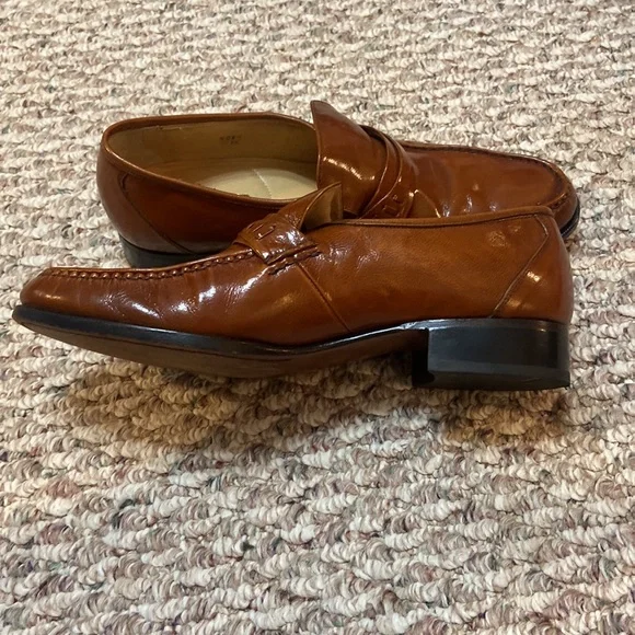 Jarman Mens Tan Genuine Kidskin Loafer Dress Shoes US 10 D brown - Picture 3 of 10